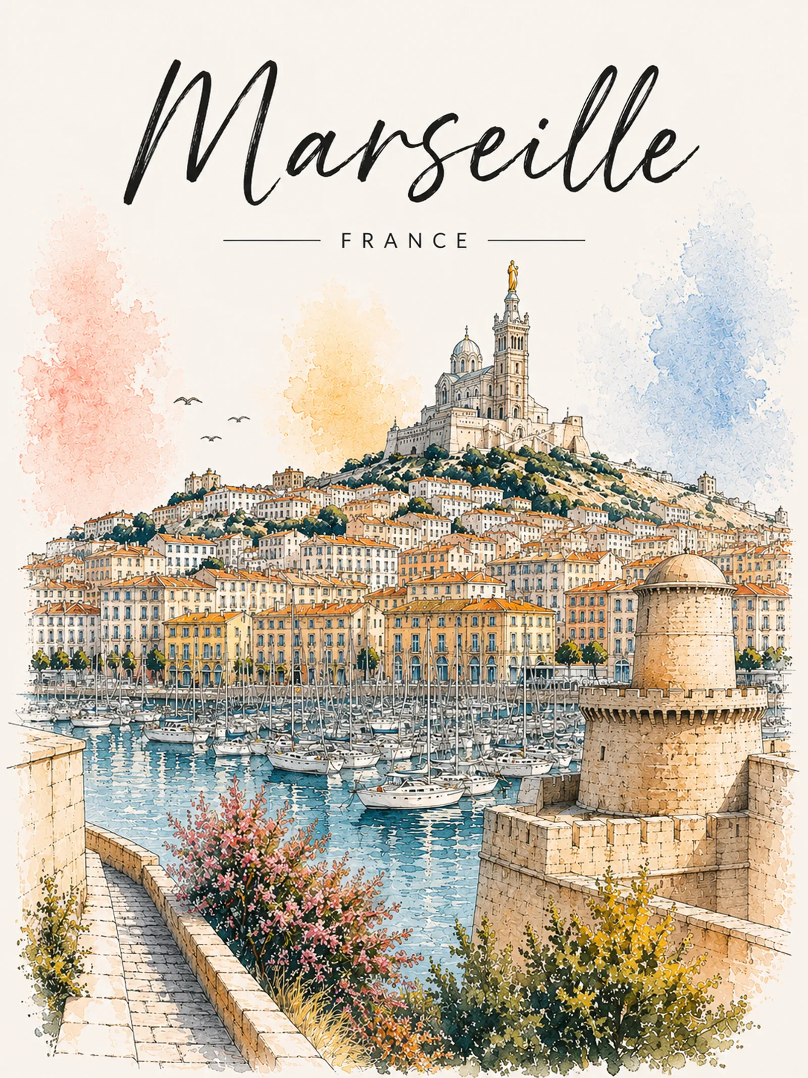 Marseille illustration, Golden Hour collection